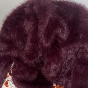 Plush Burgundy Faux Fur Coat